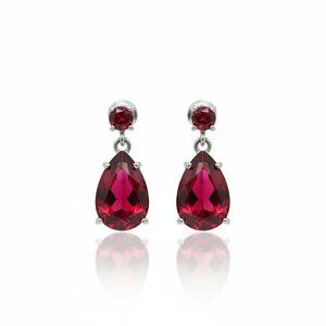 Ruby Jewel Tone Dangle Drop Earrings